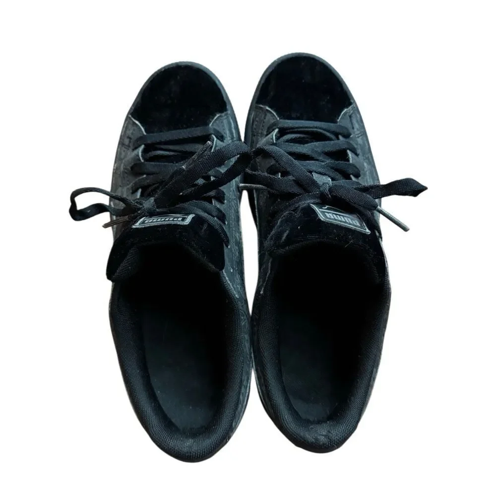 Puma Women's Basket Swan Suede Shoes Sneakers in Black Size 8.5